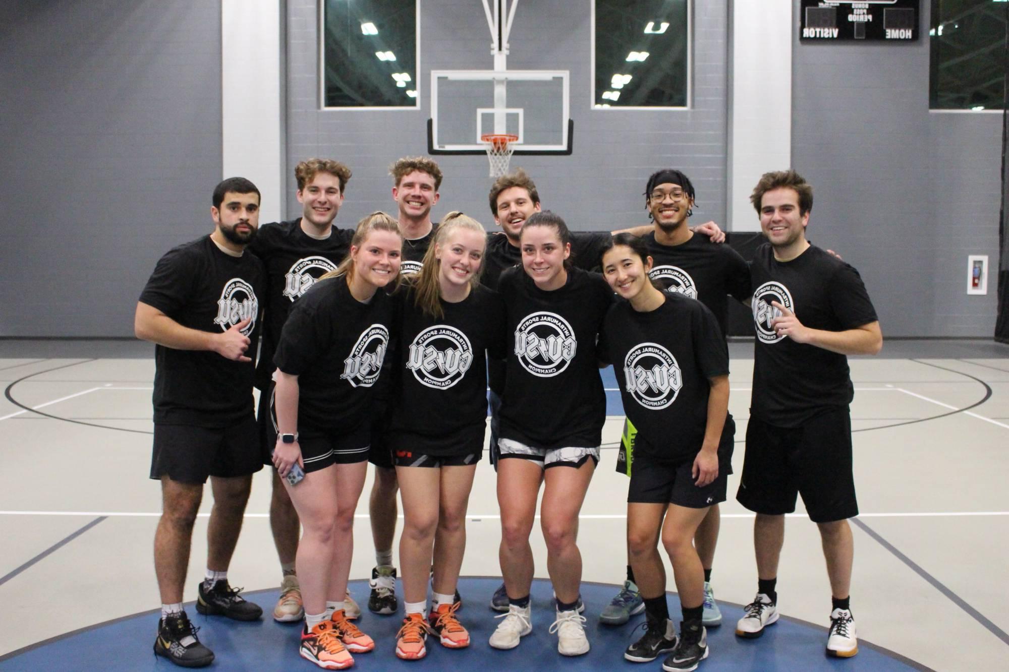 Intramural Sports team photo with students